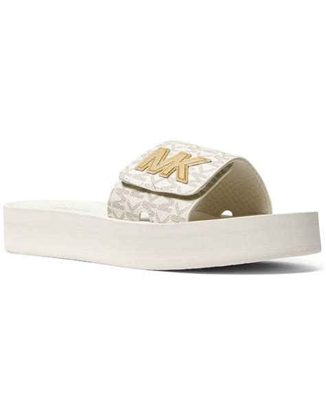 michael kors mk platform slide|Michael Kors sandals with heel.